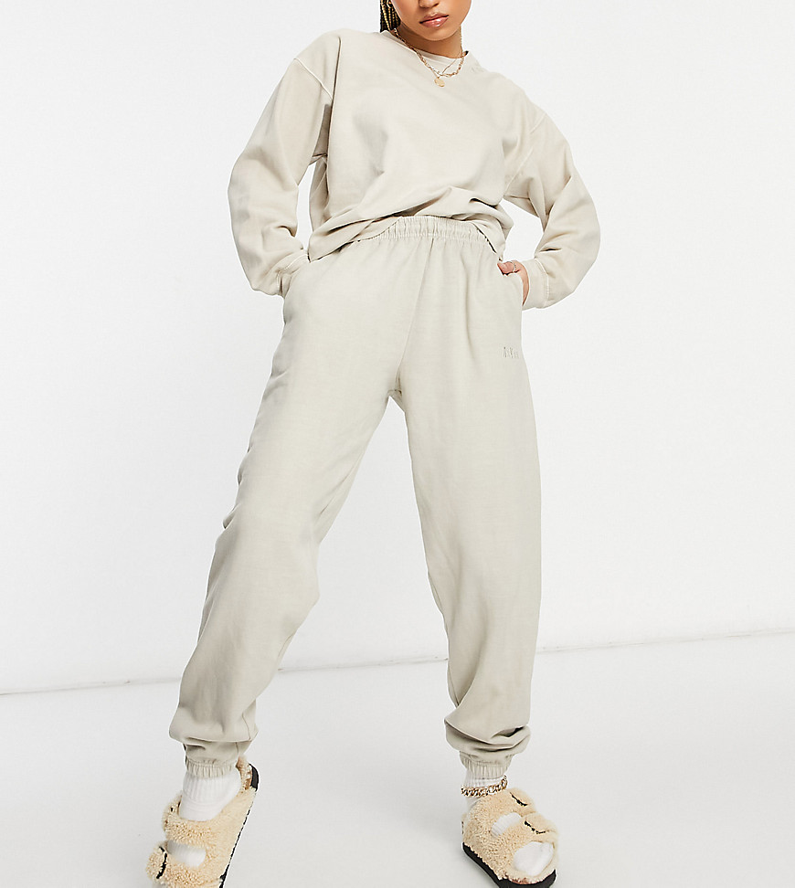 ASYOU coordinating branded oversized sweatpants in stone-Neutral