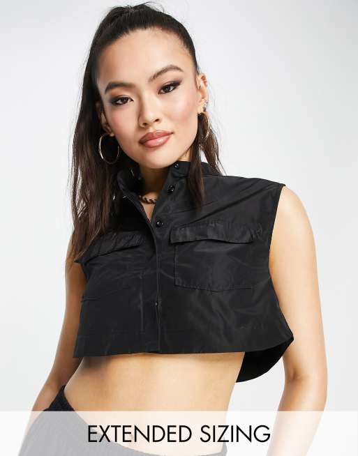 ASYOU - Crop top multitasche nero
