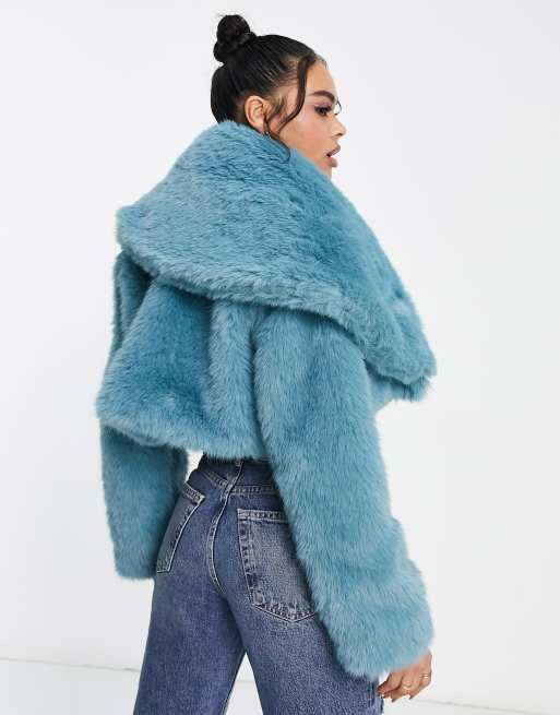 Blue store fur jacket