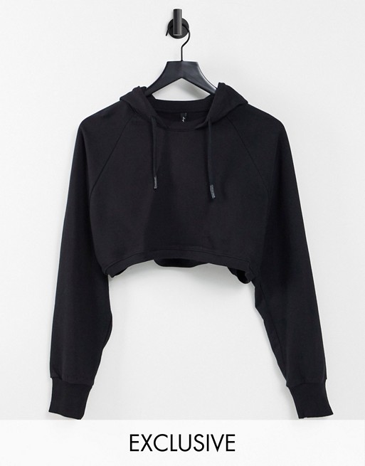 ASYOU cropped hoodie in black