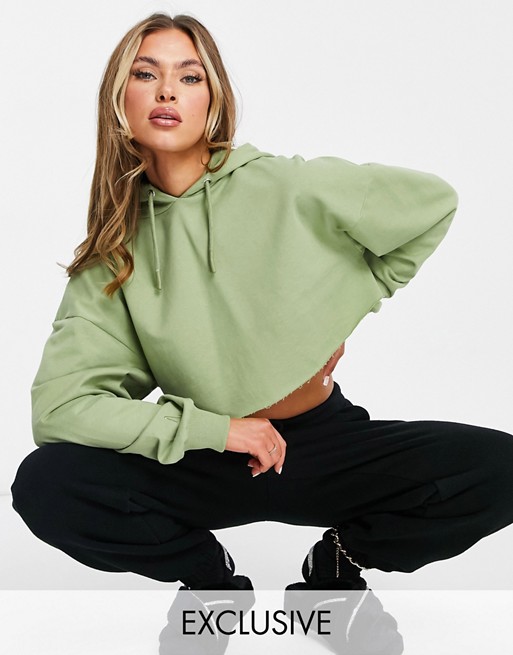 ASYOU cropped hoodie in green