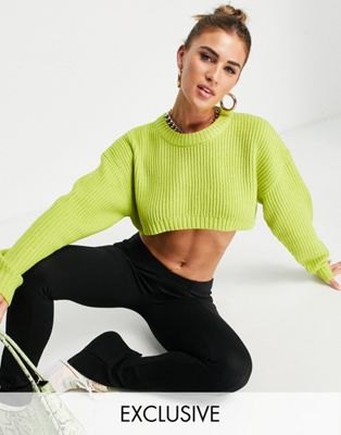 ASYOU cropped knitted jumper in green | ASOS