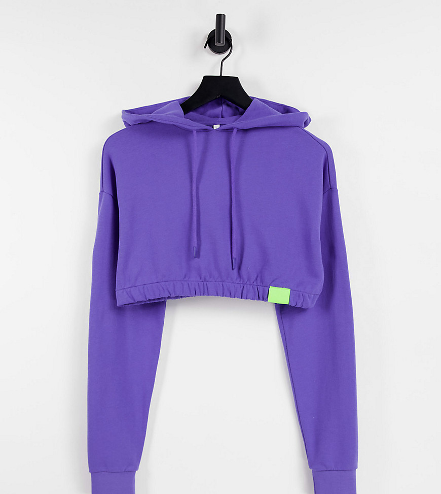 ASYOU cropped set hoodie in violet-Purple