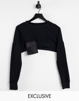 ASYOU - Cropped utility sweatshirt i sort
