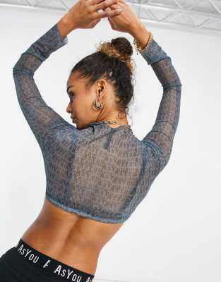 asos mesh long sleeve top