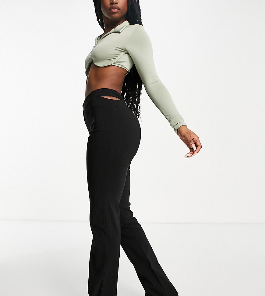 ASYOU cut out waistband detail pants in black