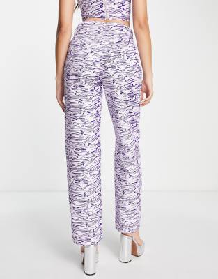 ASYOU dad jean co-ord in purple zebra print