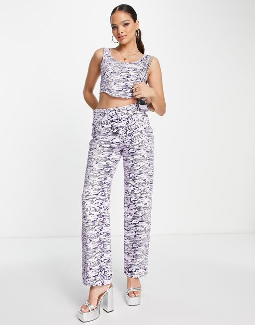 ASYOU dad jean co-ord in purple zebra print | ASOS