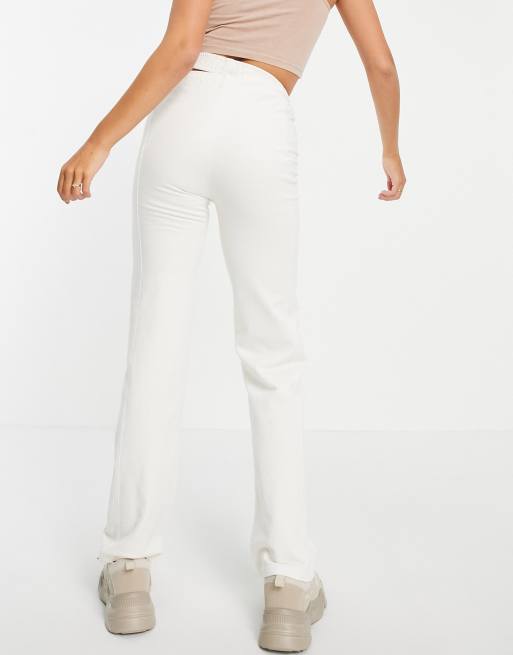 ASYOU double waistband detail pant in ecru, 2 of 4