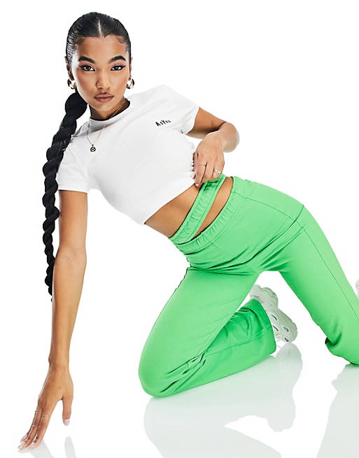 ASYOU double waistband jogger in bright green
