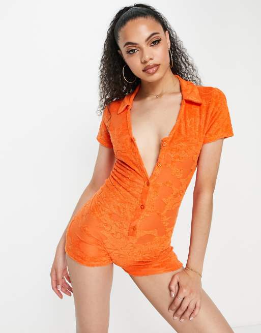 Xhilaration Burnt Orange Orange Romper Size M - 28% off