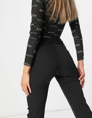ASYOU - Extra lange broek met hoge taille in zwart | ASOS