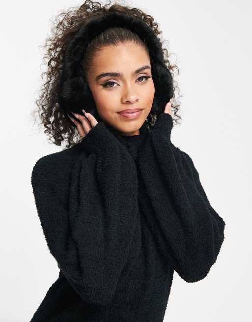 ASYOU faux fur ear muffs in black ASOS