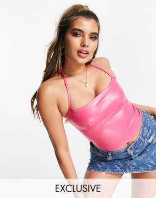 leather corset top asos
