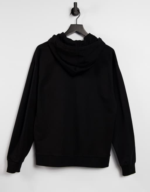 ASYOU - Felpa con cappuccio nera con logo ricamato, 2 di 4
