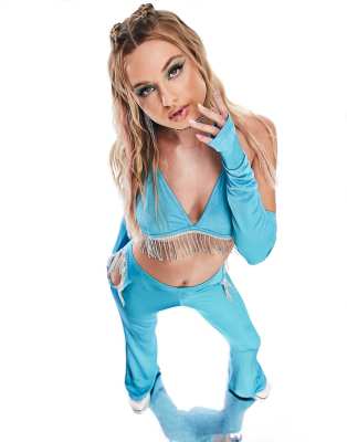 AsYou ASYOU festival diamante trim bralet in blue