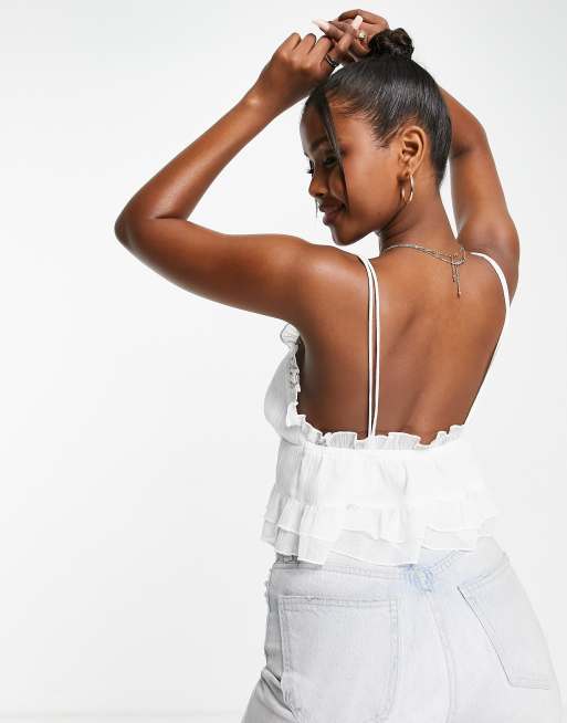 White frill cami top new arrivals