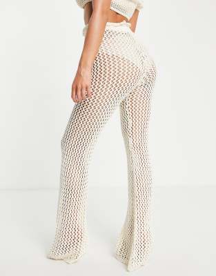 ASYOU - Gehaakte flare-broek in wit, deel van combi-set | ASOS