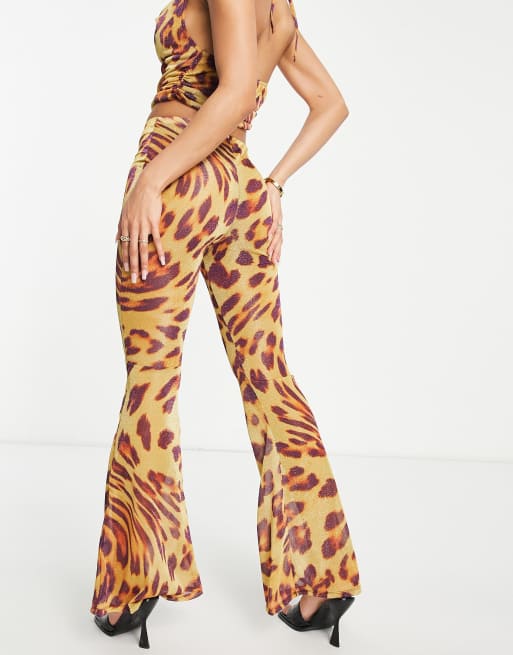 Print flare cheap leggings