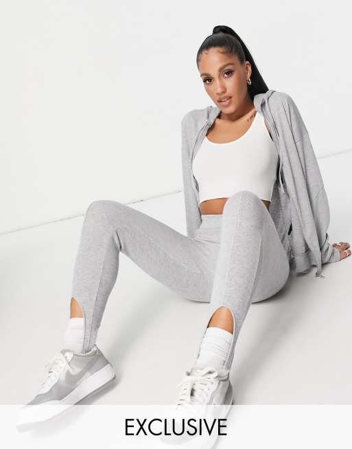 ASYOU - Gråmelerede lounge-leggings - Del af sæt