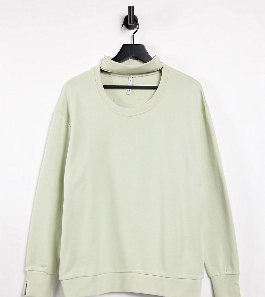 ASYOU – Grön sweatshirt med utskurna detaljer-Gröna