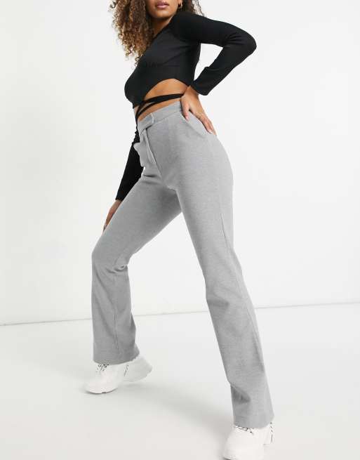 ASYOU high waisted kickflare pants in grey, 4 of 4