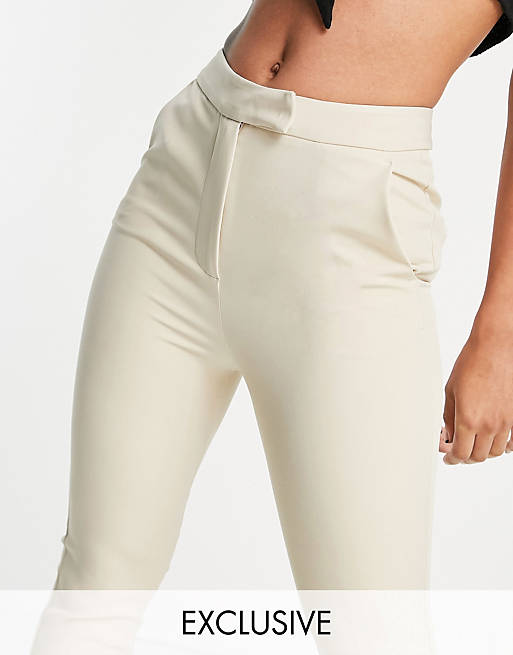 ASYOU high waisted kickflare trouser in cream