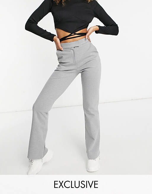 ASYOU high waisted kickflare trouser in grey