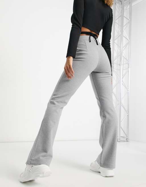 ASYOU high waisted kickflare trouser in grey, 2 of 4