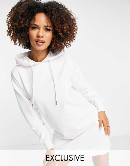 White oversized cheap hoodie dress