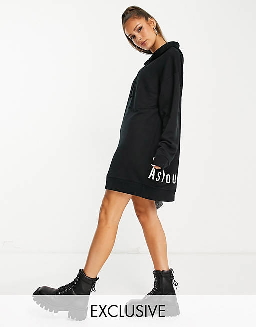 ASYOU hoodie with back branding in black