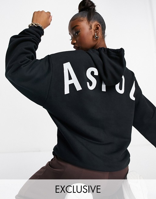 ASYOU  hoodie with large back logo in black