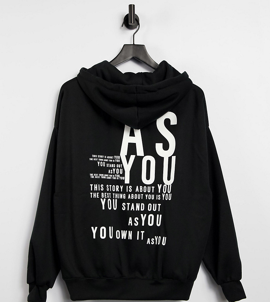 ASYOU hoodie with positive graphic in black