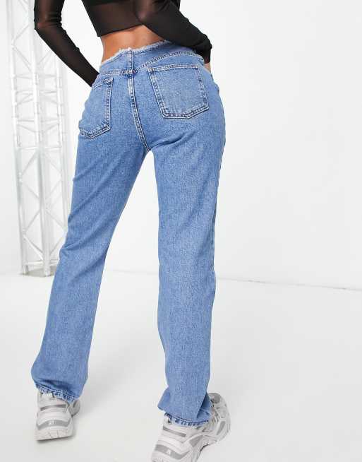 ASYOU - Jean droit coupe baggy avec ourlet brut - Noir, 2 de 4