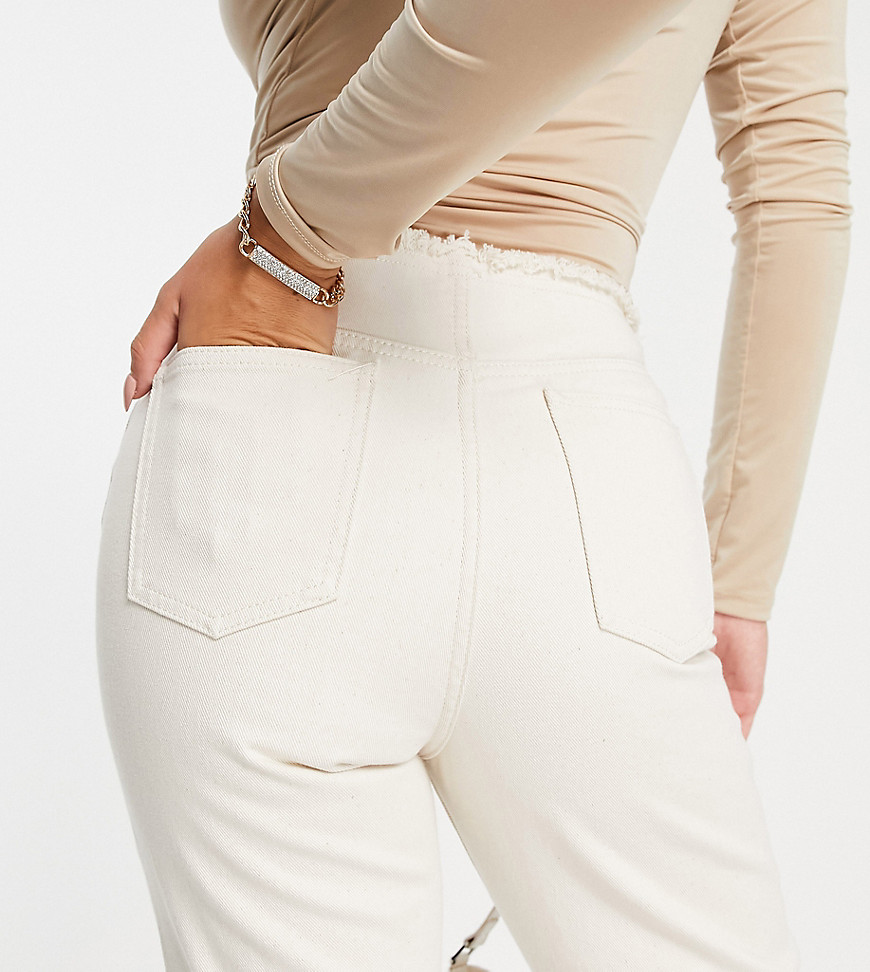 ASYOU – Jeans in Ecru mit geradem Bein im Stil der 90er-Weiß