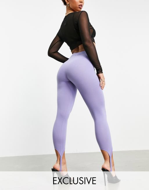ASYOU - Jersey legging met bandje onder de voet in violet, deel van co-ord set