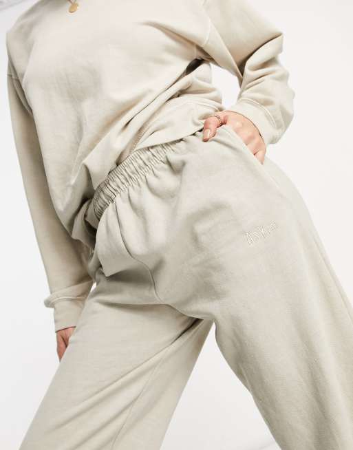 ASYOU – Kamiennobezowe joggersy oversize z logo – część zestawu, 3 z 4