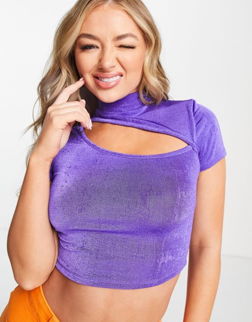 ASYOU keyhole cut out top in violet | ASOS
