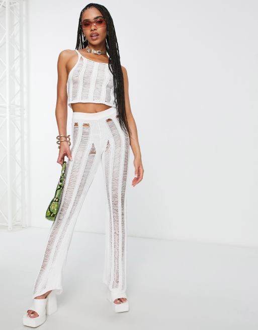 ASYOU knit top with decorative runs in white - part of a set, 2 of 4