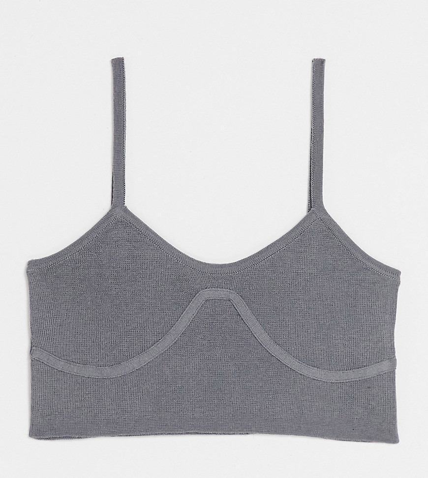 ASYOU knitted bra in gray - part of a set-Purple
