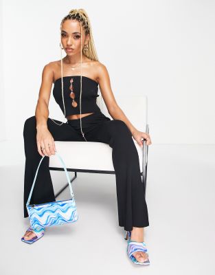 ASYOU knitted cut out bandeau co-ord with dice in black - ASOS Price Checker