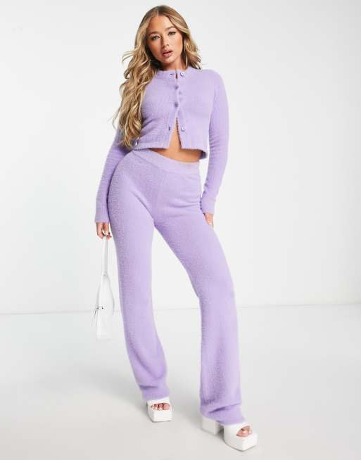 ASOS DESIGN pull on pants with hammer loop in lilac cord