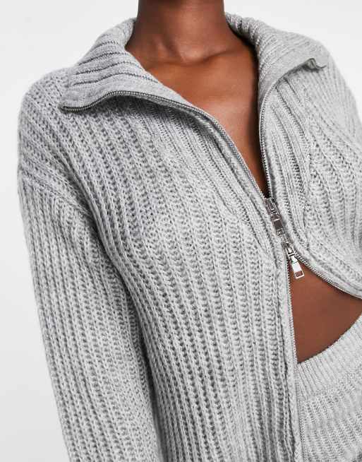 ASYOU knitted hoodie in gray - part of a set