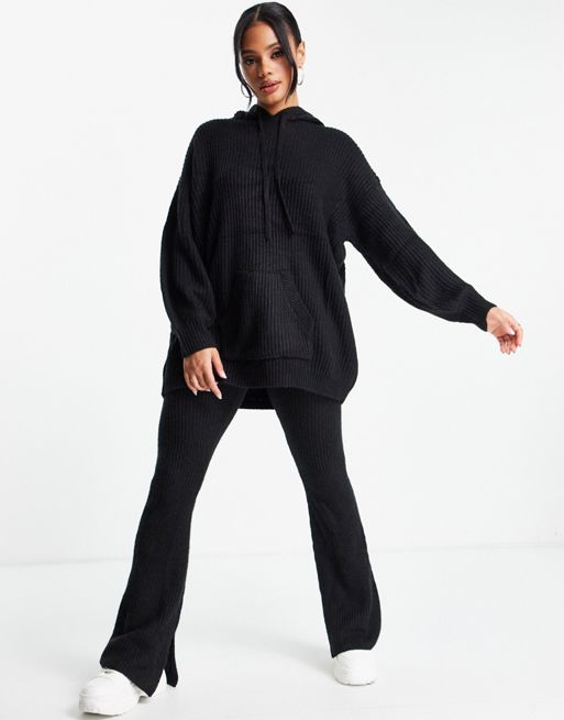 ASYOU knitted hoodie in black - part of a set