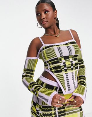 ASYOU knitted top co-ord in check  - ASOS Price Checker