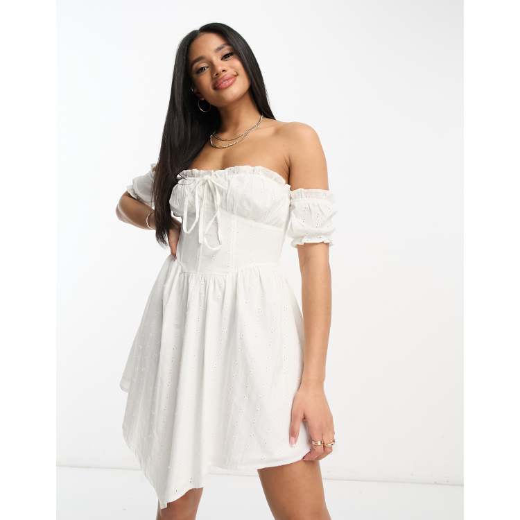 Off the shoulder shop lace up dress