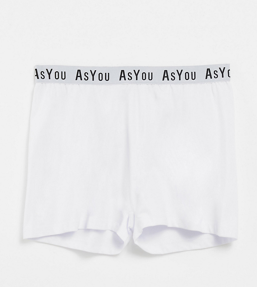 ASYOU lounge coordinating branded boxers in white