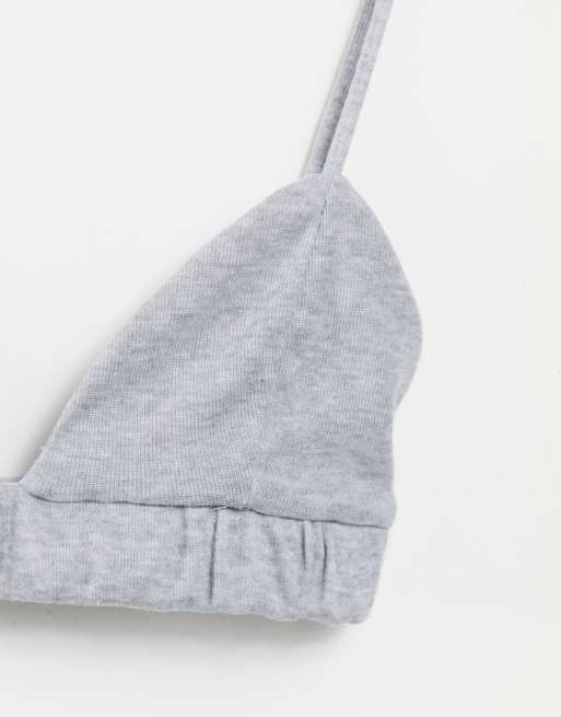 ASYOU lounge micro bralet in grey marl, 3 of 4