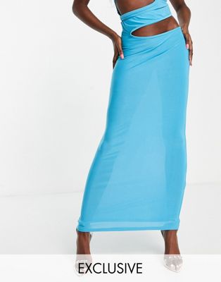 ASYOU low rise maxi skirt in aqua