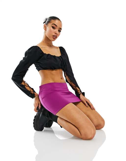 AsYou low rise micro mini in purple, 4 of 4